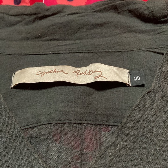 Cynthia Ashby charcoal grey gauze dress - Picture 3 of 7